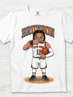 Jalen Brunson New York Knicks Basketball Tee For The NBA FINALS White Tee Shirt